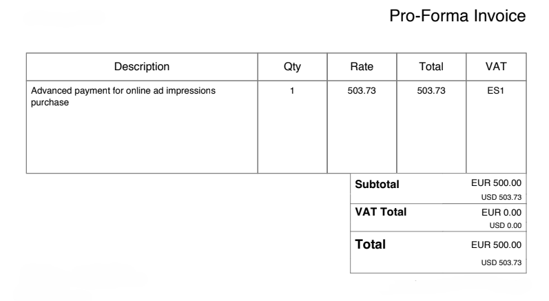 proforma for popunder ads