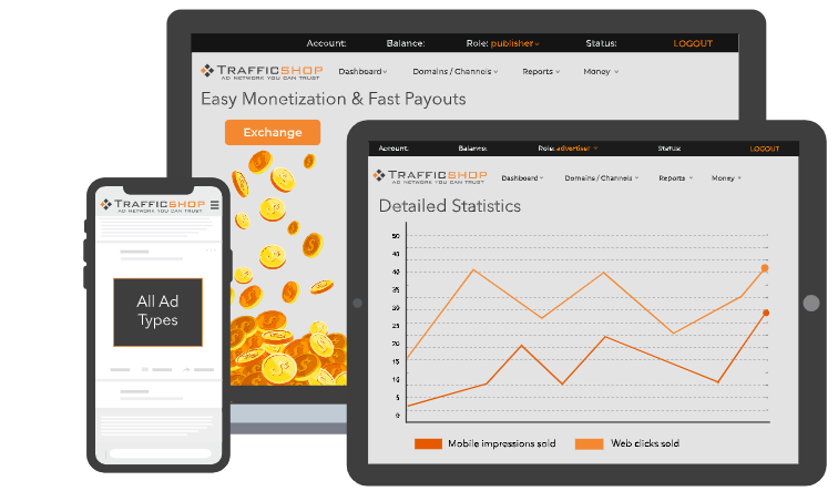Advertise & Monetize with TrafficShop